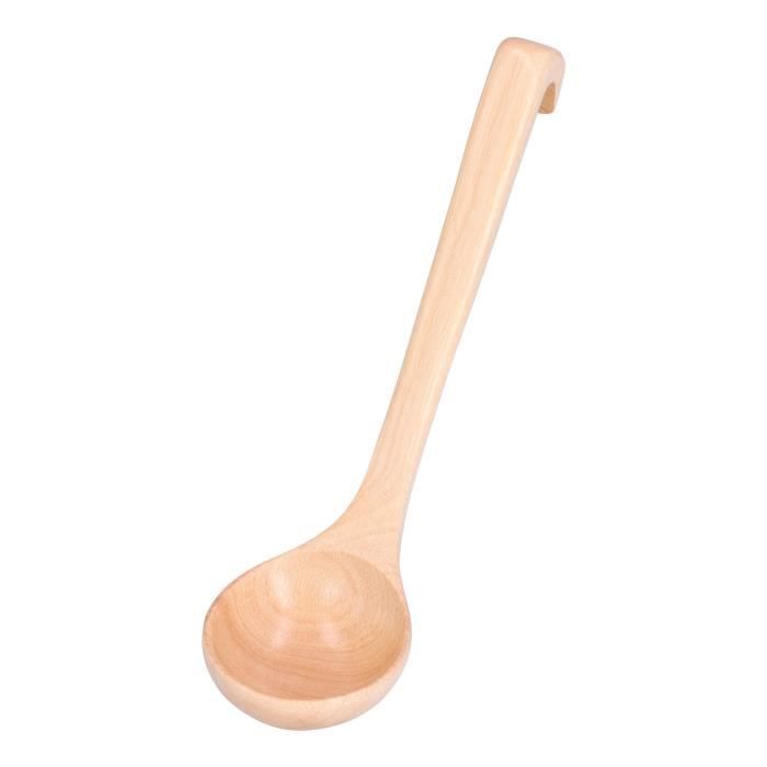 Louche En Bois Uadme 30 Cm - Cuillère à Soupe Longue Manche Avec Crochet - Pour Cuisine Et Préparation Aliments