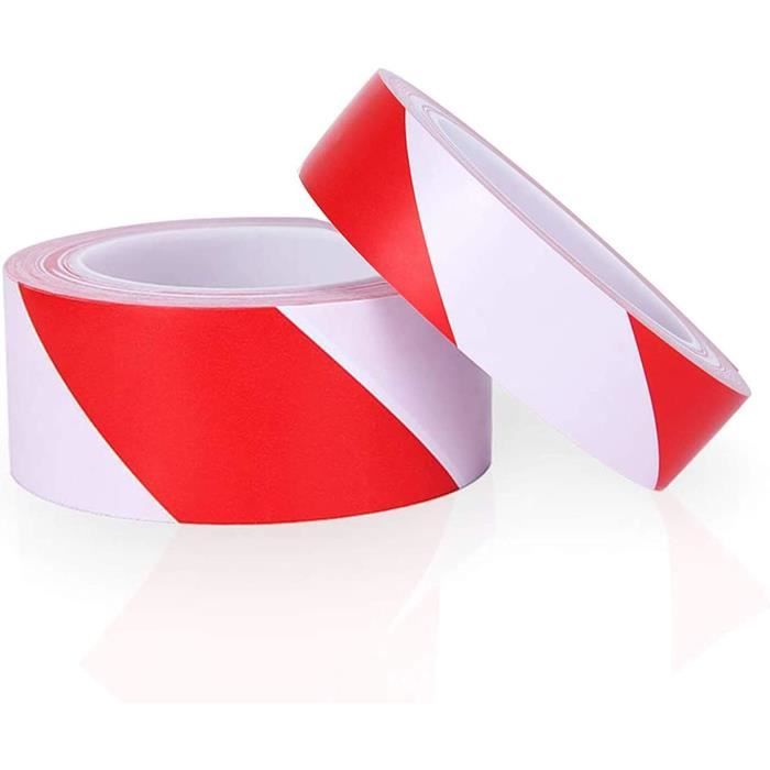 Ruban de Signalisation de Danger Rouge - Blanc 2 Rouleaux, DINGJIE ...