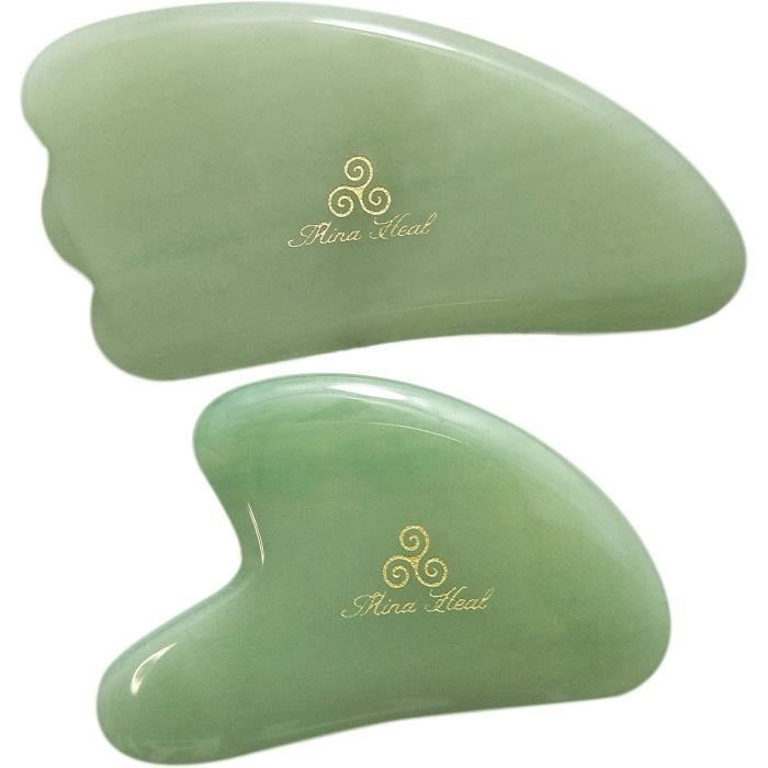 Outil Gua Sha En Jade Revolution Skincare - Pour Massage Du Visage Et Drainage Lymphatique
