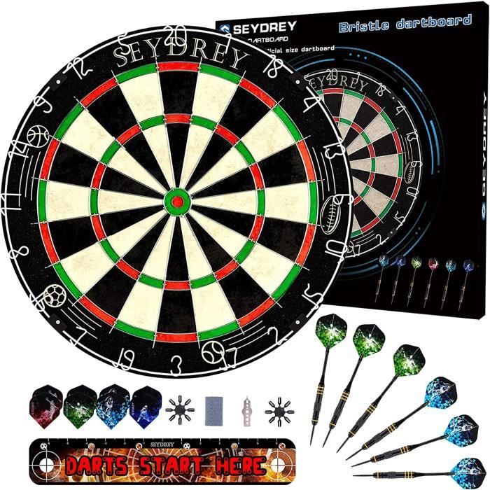 Seyey Cible Flechette Jeux de Flechette Jeu de Flechettes Adulte 6 Flechette Pointe Acier 12