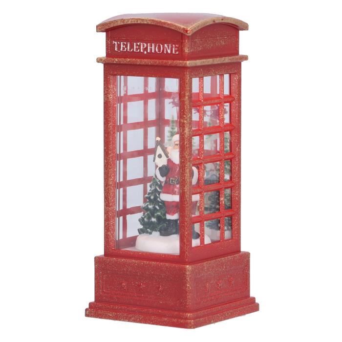 Lanterne Boule à Neige Musicale De Noël - Lanterne Vintage à 6 Faces, Lumière Douce, Musique, Alimentation USB/piles, Décoration Cheminée, Table, 21x7.5 Cm