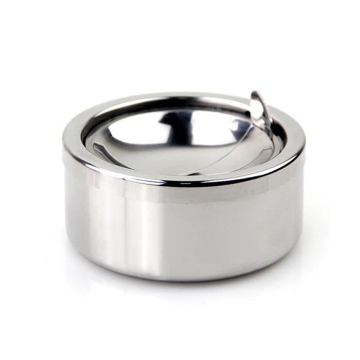 Cendrier En Noyer Avec Couvercle Et Doublure En Acier