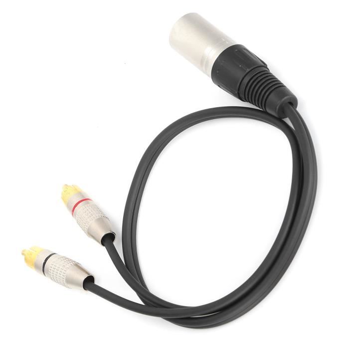 Câble Adaptateur 6,35 Mm Femelle Vers XLR Mâle - 0,3 M - Connexion équilibrée - Pour Micro Condensateur, Enregistrement - Nylon