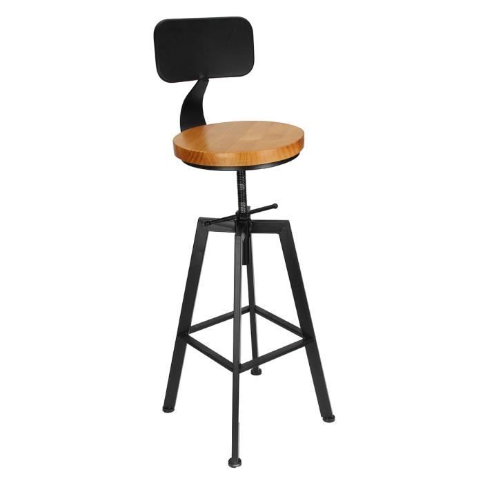 Tabouret Bar En Hêtre Massif 72cm - Style Petit Déjeuner Pub - Noyer, Sans Assemblage