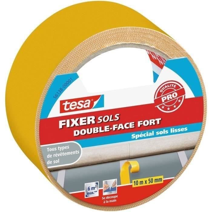 TESA Fixer sol double face adhésion forte - 10 m x 50 mm