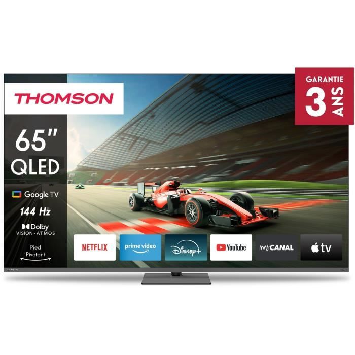 65” 165 Cm Qled 4k Uhd Google TV Pro Google Assistant 144 Hz Pied Pivotant - vue 6