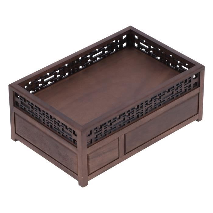 Boîte à Bijoux En Bois Vintage - Coffret De Rangement Décoratif 12x8,2x8 Cm (Marron)