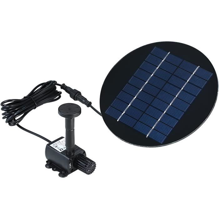 Pompe Solaire Fontaine Étang Aquarium - Panneau Solaire Inclus, 200L/h