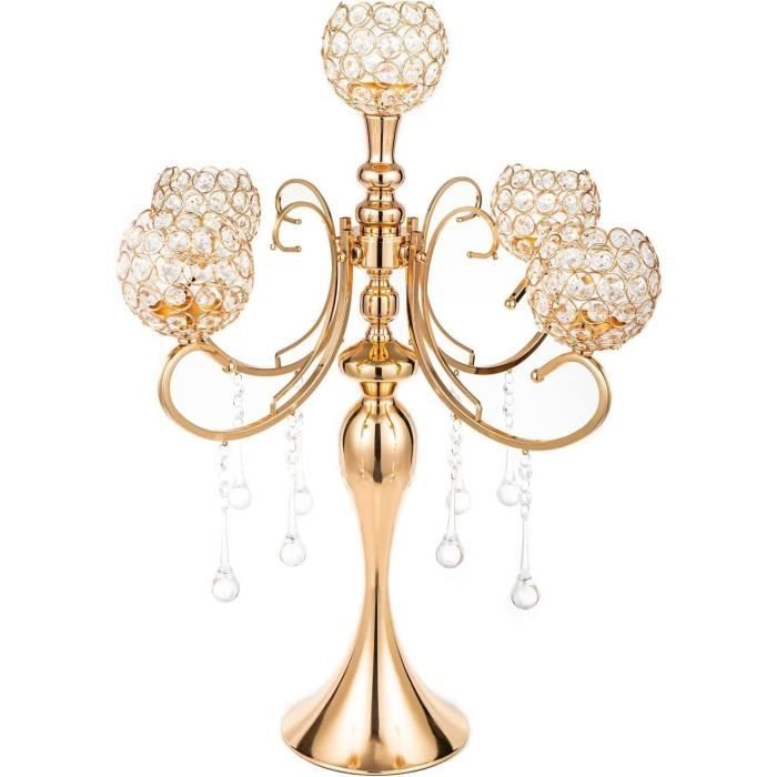 Lustre Cristal K9 Ambre Doré – 6/8/10 Bras – Vintage – WDW (Neuf)