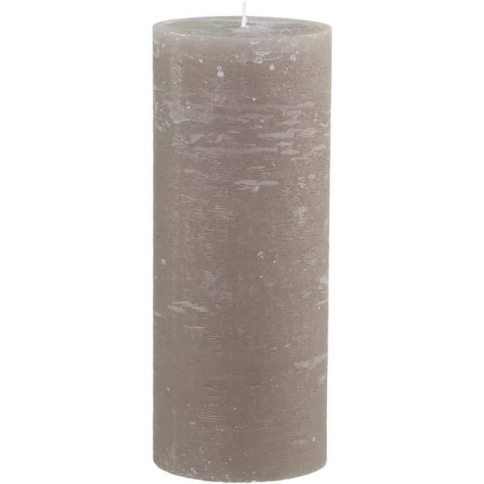 Bougie Pilier Rose Rustique - Ø6 Cm X Hauteur 10 Cm, Cire, Brûlée 24h - Fabriqué En Allemagne