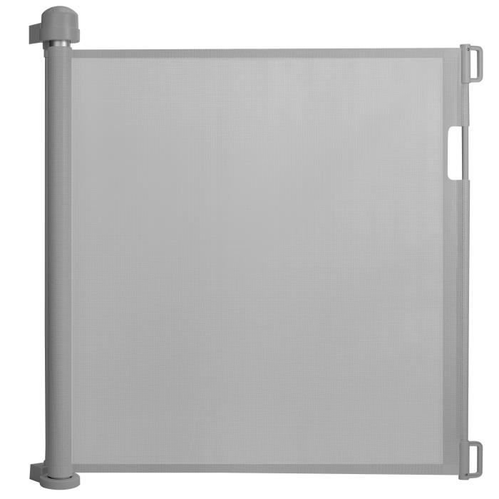 UISEBRT Barrière de Sécurité Porte Rétractable 0 à 150cm pour Bébés Enfants et Chien pour Intérieur et Extérieur Escalier Gris