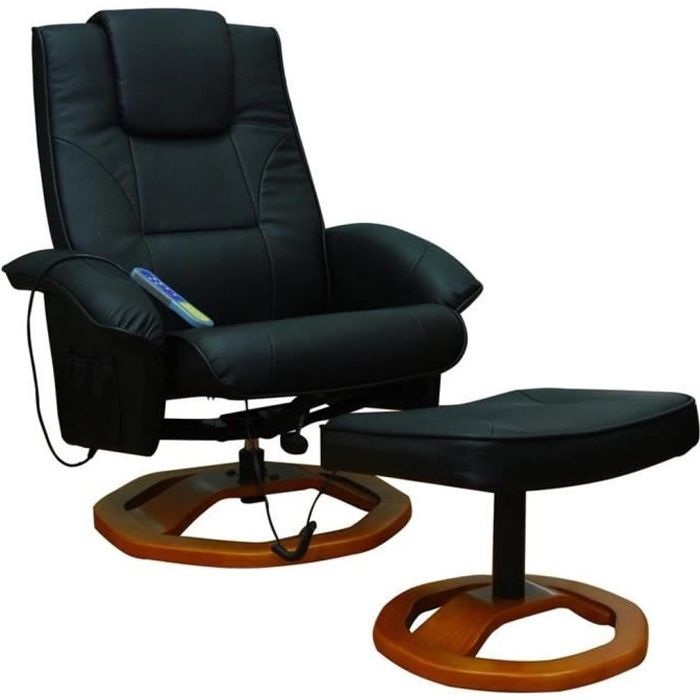 vidaXL Fauteuil Inclinable de Massage Fauteuil de Relaxation Electrique Salon Maison Repose-Pied et Appui-t/ête R/églables Taupe Tissu