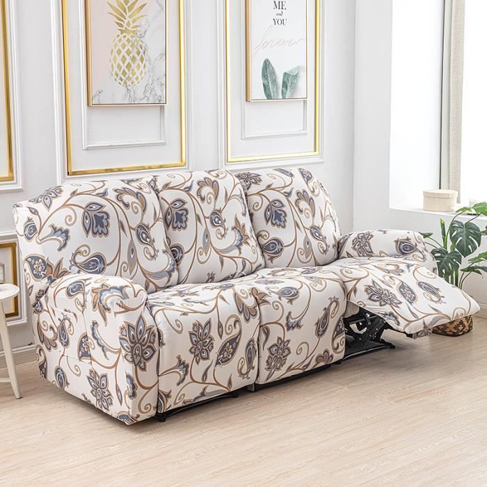 CZADMXP Housse de Fauteuil Relax Extensible 1/2/3 Places, Jacquard Housse de Canapé Inclinable Antidérapant Lavable Couverture Chaise Canapé avec Poche (Jaune,3 Places CZADMXP Housse de Fauteuil Relax Extensible 1/2/3 Places, Jacquard Housse de Canapé Inclinable Antidérapant Lavable Couverture Chaise Canapé avec Poche (Jaune,3 Places