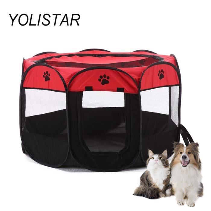 Meilleurs prix pour Style Parc Chien Parc à Chiot Enclos pour Chiens Chats Lapins Pliable Utiliser à l'intérieur et à l'extérieur(Rouge)