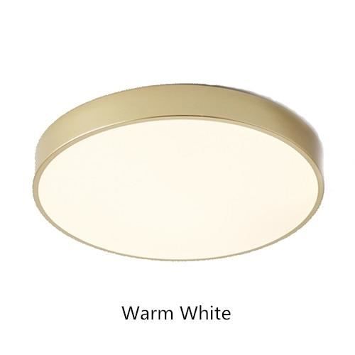 PLAFONNIER,Warm White No Remote-Gold-Dia23 x H5cm-12W--Plafonnier LED ...