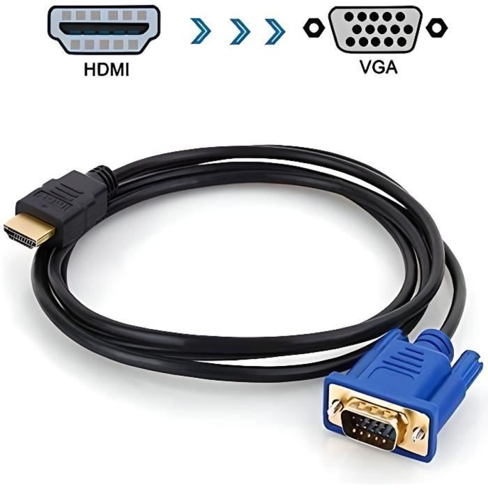 Câble HDMI Vers VGA 1080P + Câble Adaptateur Audio Fiche Technique Et Prix Au Maroc