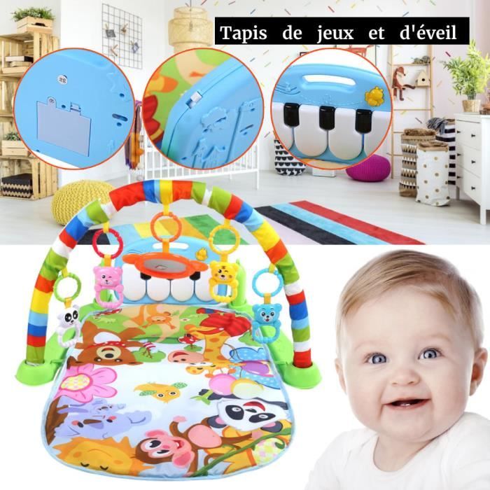 Tapis De Jeu Bébé Gym & Piano Musical - Centre D'Activités 4-en-1 Avec Arche, Hochets Et Tapis Temps Ventre 0+ Mois