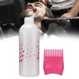 Flacon de teinture pour cheveux Shampooing Flacon applicateur de colorant pour cheveux avec peigne 170 ml (Rose hygiene blouse-1