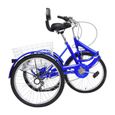 24" 7 vitess Tricycle vélo à 3 roues tricycle pliable bleu convient aux adultes-1