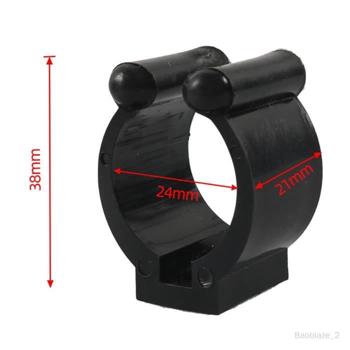 Lot De 20 Clips Muraux Pour Canne à Pêche – Diamètre 24 Mm, Plastique Noir – Organiseur Pour Billard Ou Canne – Fixation Murale