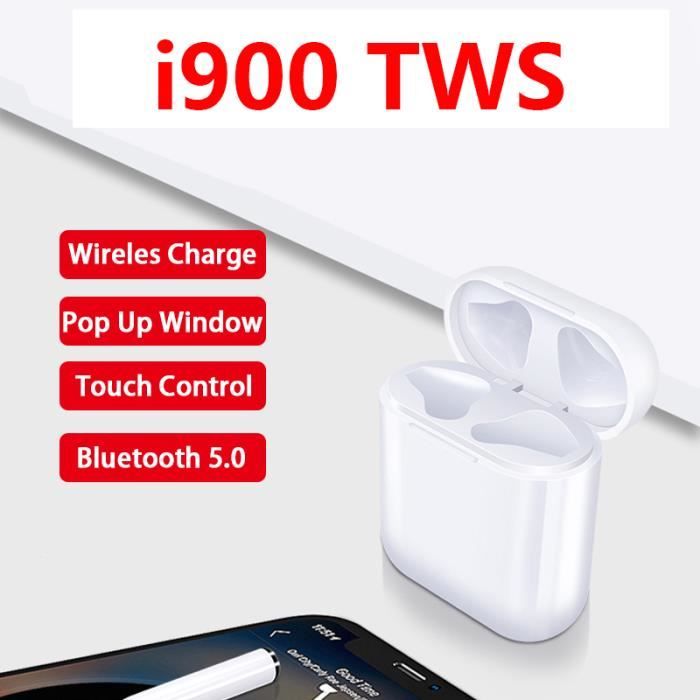 I900 TWS Bluetooth 5.0 Ecouteurs sans fil commande tactile 6D