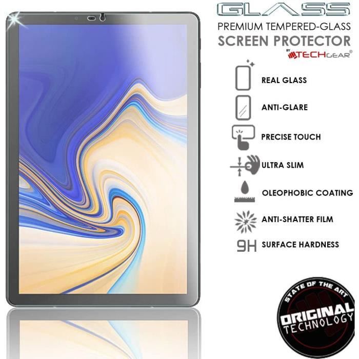 TECHGEAR [2 Pack] Verre Trempé pour Galaxy Tab S4 10.5 Pouces - Protecteur  d'Écran Original en Verre Trempé Compatible pour Samsung Galaxy Tab S4  10.5 (SM-T830 / SM-T835) : : Informatique