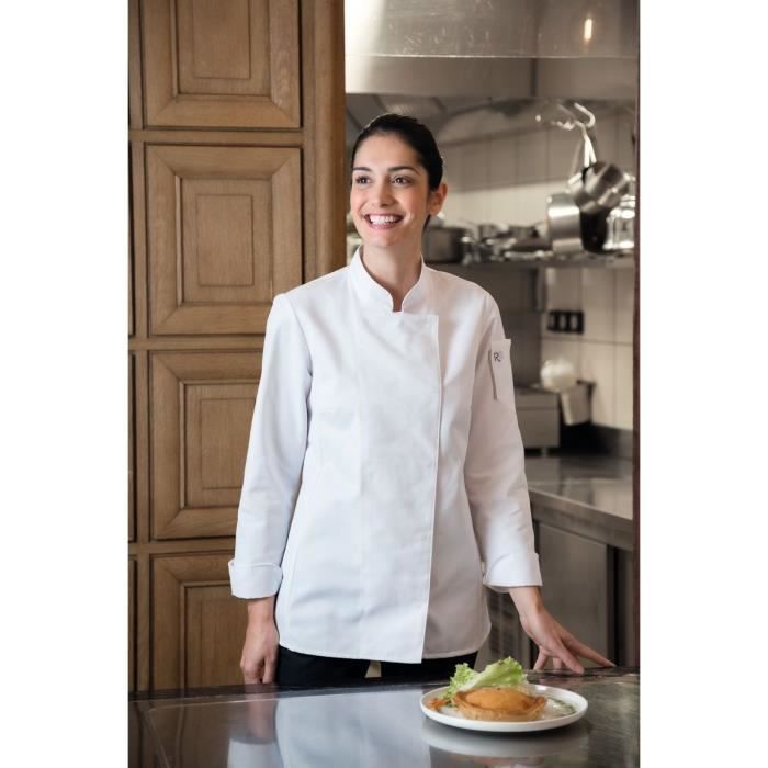 Veste de cuisine pour femme a manches longues Unera blanc Robur Blanc Cdiscount Pret a Porter