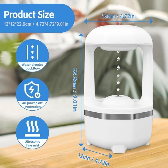 Humidificateur D'air Anti-gravité Avec Affichage LED Et Horloge Humidificateur Dair A Goutte Deau Flottante Goutte Deau En Levitation Noir 91703729