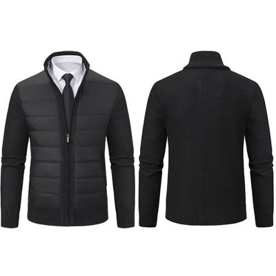 Gilet Hiver Homme Chaud Epais Doublé Polaire Col Montant Cardigan