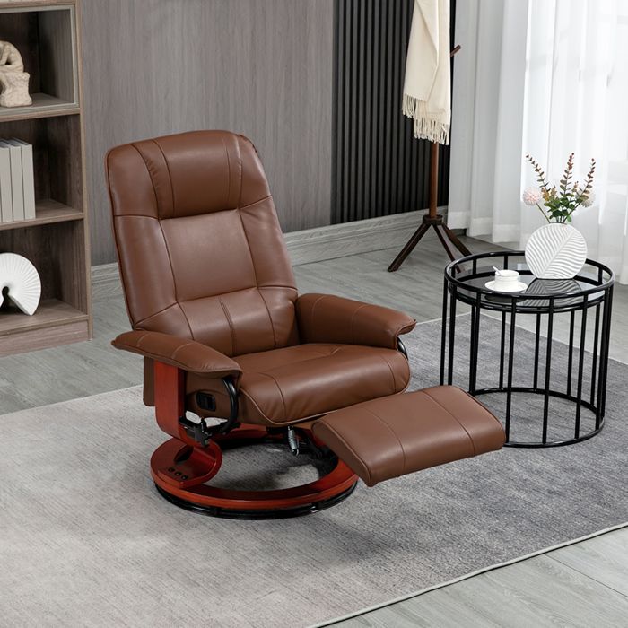 Fauteuil Inclinable Pivotant 360° HOMCOM - Tissu Bouclette, Repose-pieds, Bascule Et Inclinaison 135°, Capacité 120 Kg - 6