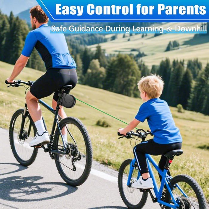 Système Remorquage Vélo Enfant 2.5m OGoDeal Corde De Remorquage De Vélo Rétractable, Barre Traction Velo Enfant,Câble De Traction,Corde De Traction Pour Enfants,Corde De Traction Pour VTT Tire Velo