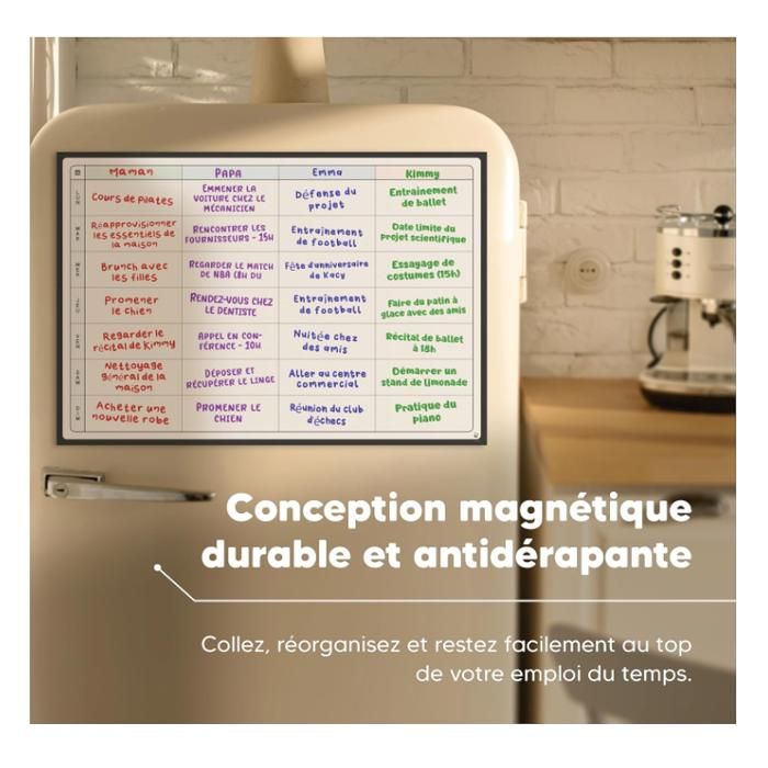 Calendrier acrylique magnétique pour réfrigérateur 43x30cm, tableau de calendrier transparent effaçable à sec avec marqueurs effaçables à sec | Leroy Merlin