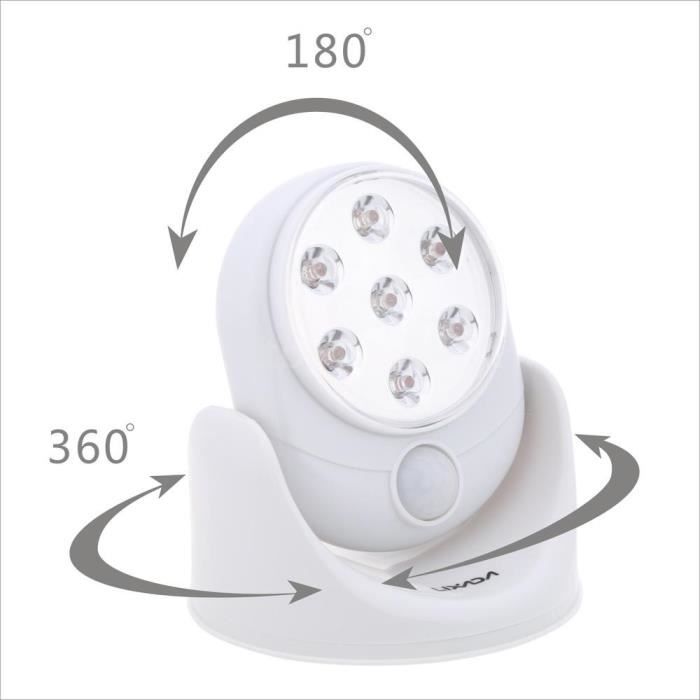 Lot De 2 Lampes LED Sans Fil Avec Détecteur De Mouvement - Orientables 360° - Idéal Intérieur Et Extérieur