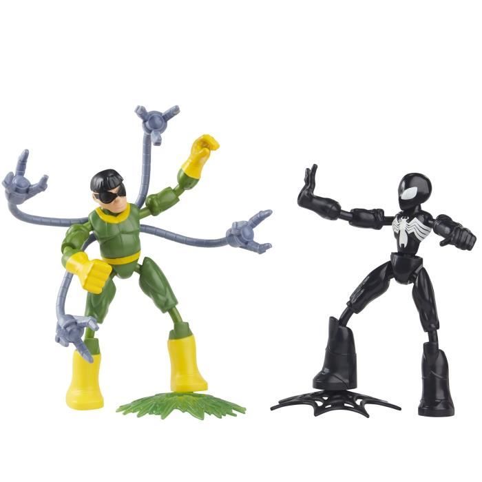 MARVEL SPIDER MAN Bend and Flex Spider Man en costume noir Vs Doc Ock Figurines flexibles de 15 cm pour enfants Cdiscount Jeux Jouets