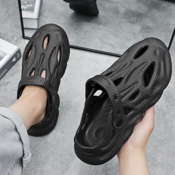 Tongs Pliables Homme/Femme - EVA Léger Et Antidérapant - Pour Voyage, Piscine, Plage - Noir Taille 43-44 - 4
