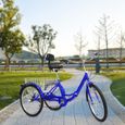 24" 7 vitess Tricycle vélo à 3 roues tricycle pliable bleu convient aux adultes-3