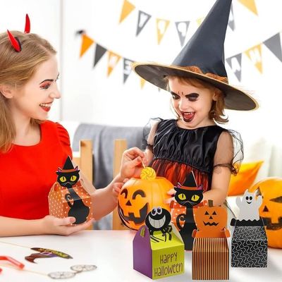 Cadeau Halloween Non Tissé Lot De 4 Sacs à Bonbons Citrouille Halloween Non Tissés – Parfait Pour Trick Or Treat, Décoration Et Cadeaux Enfants