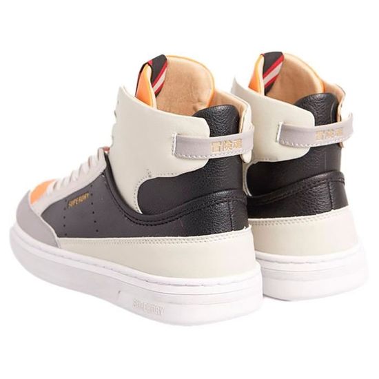 Superdry Femme Vegan Basket Ov High Trainer Charcoal Orange Off White Cdiscount Chaussures