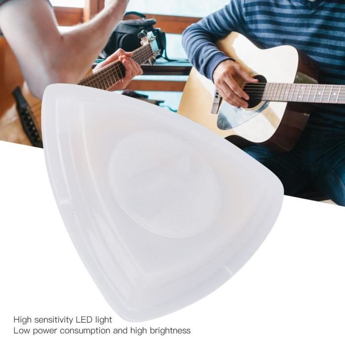 Médiator lumineux LED en plastique pour guitare, médiator lumineux