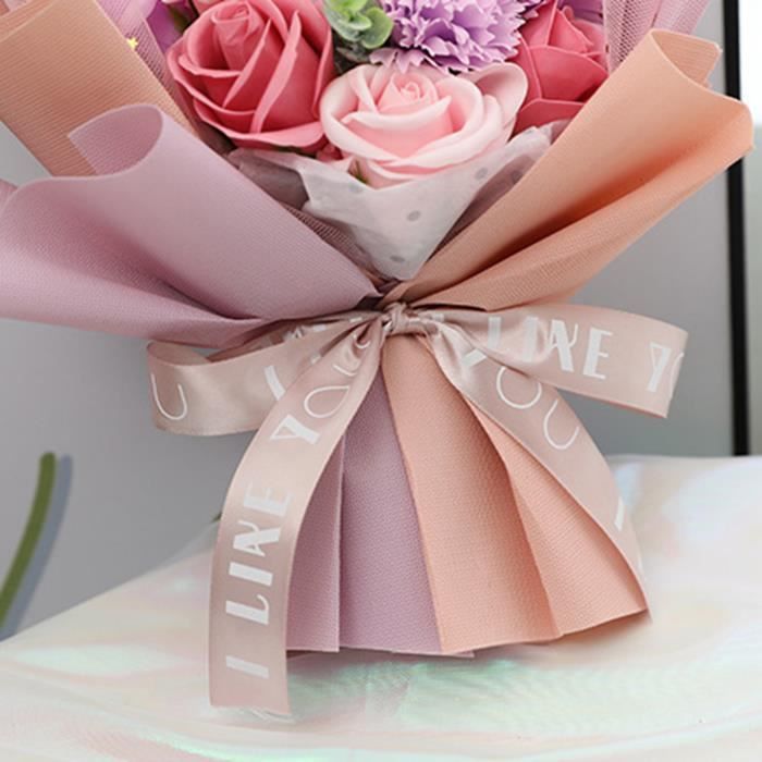 MagiDeal Bouquet De Fleurs En Savon Rose - Cadeau Décoratif Romantique