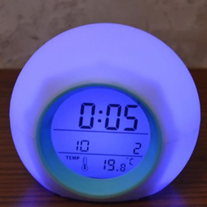 Réveil Simulateur Aube Enfants - 11 Couleurs, 10 Sons Naturels - Fonction Veilleuse - Pour Gros Dormeurs