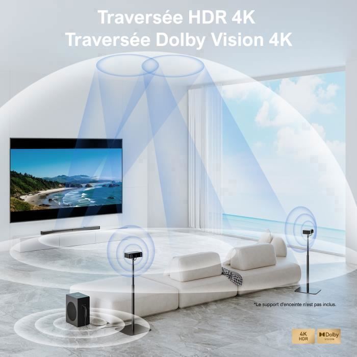Barre De Son 5.1 ULTIMEA Poseidon D60 Avec Dolby Atmos - Caisson Basse + Enceintes Arrière