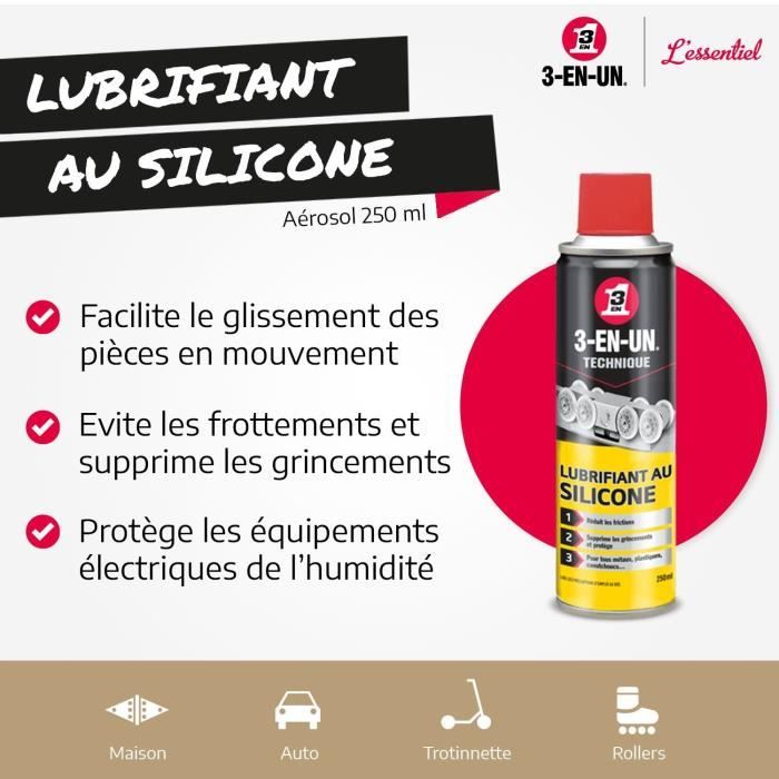 Bombe lubrifiant silicone 3 en 1 250ml - Provence Outillage
