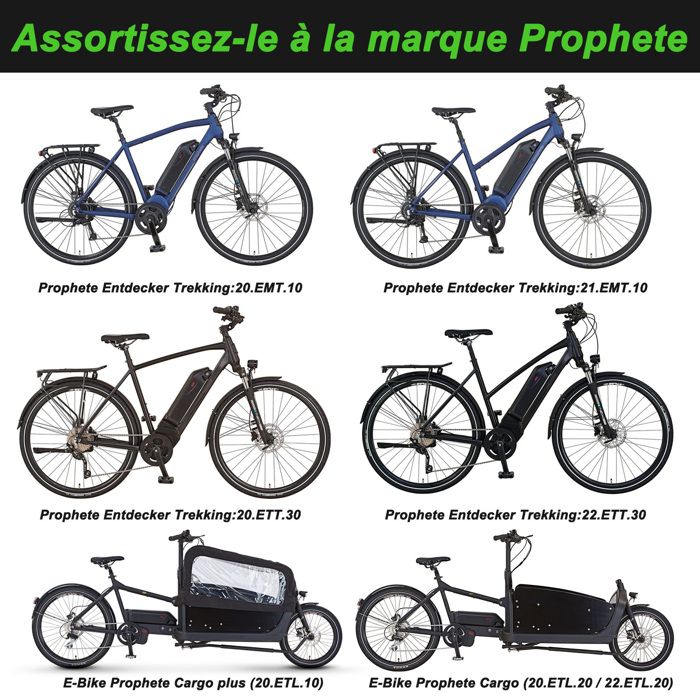 YOSE POWER Batterie Vélo électrique 36V 17.4Ah – 250-800W, Porte-bagages, Frein Disque, Compatible Aldi/Mifa/Rex, 453x163x60mm