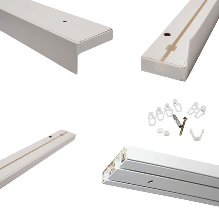 Bestlivings Rail De Rideau 3 Voies 180 Cm (2x90cm) – Aspect Teck, Cache Plastique Inclus, Fait En Europe