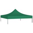 (418473) [Meilleures Mobiliers] Toit de tente de réception Décor - Auvent de Remplacement Toile de Tonnelle 3x3 m Vert 270 g-m²-0