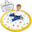 Coussin de sol enfants à volants 100 cm - matelas de sol coin cosy chambre d'enfant rond rampant couverture pour bébé Safari-0
