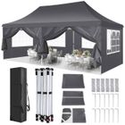 LUCKZON Tonnelle Pliante 3x6m étanche Stable, Tonnelle de jardin exterieur Anti-UV, Sac de transport - Gris
