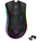 ARTELYS RGB Gaming Souris Gamer Sans Fil USB Rechargeable 2,4G Nano DPI Réglables Ultra Léger Design ciselé Anti-sueur - Noir