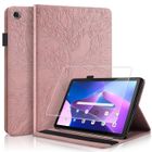 RASENA Verre trempé + Coque pour Lenovo Tab M10 Plus 3rd Gen (2022) 10.6" Housse Arbre Modèle Cuir PU Étui de Protection Tablette or rose